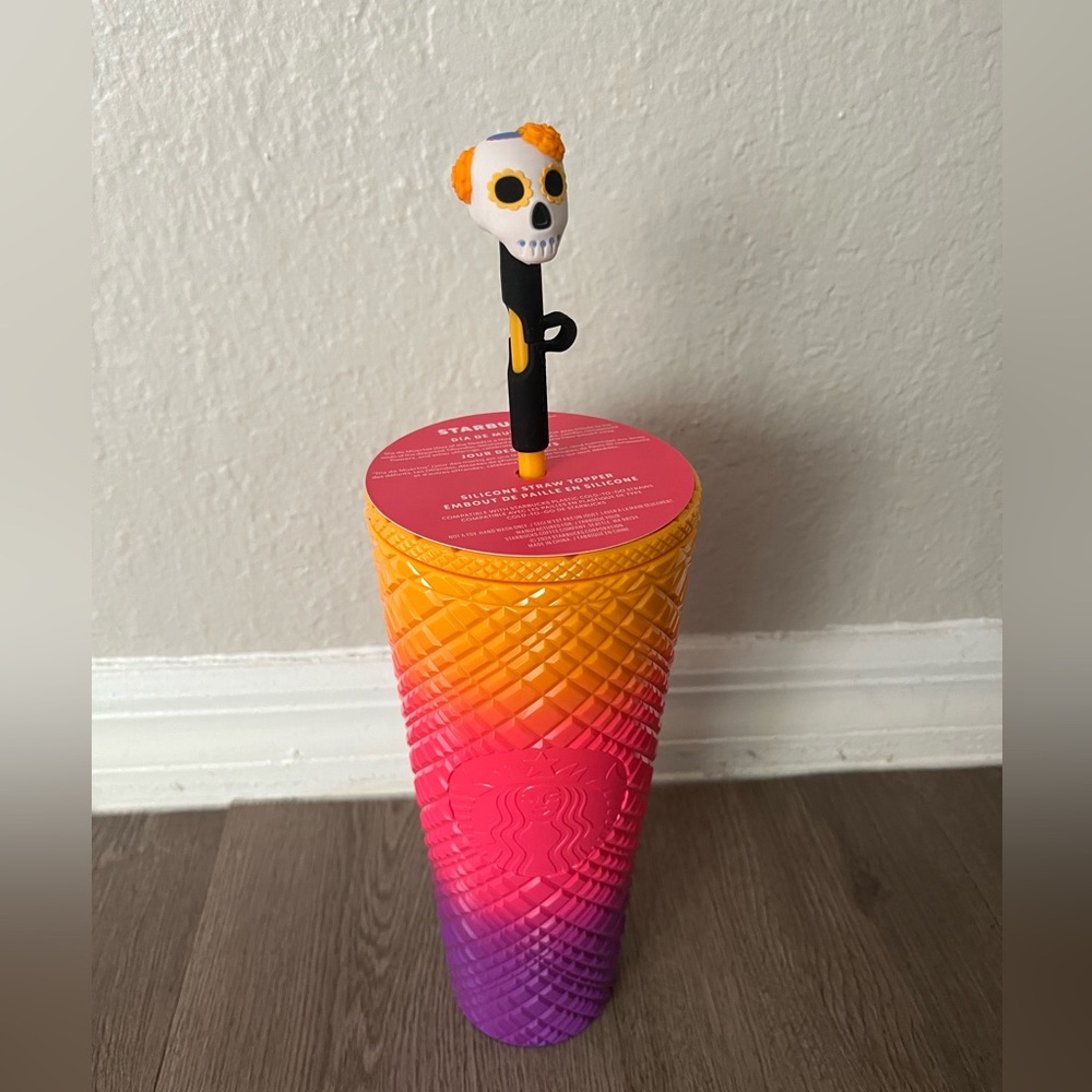 Starbucks 2024 Halloween Skeleton Straw Top 24oz Cold Cup Tumbler Early Release